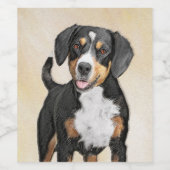Entlebucher Mountain Hunde Malerei - Originelle Ku Weinetikett (Einzelnes Label)