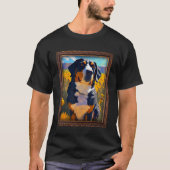 Entlebucher Mountain Malerei Sonnenblumen Blume Ma T-Shirt (Vorderseite)