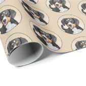 Entlebucher Mountainbike-Malerei - Original Art Geschenkpapier (Rolleneckpunkt)