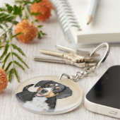 Entlebucher Mountainbike-Malerei - Original Art Schlüsselanhänger (Vorderseite rechts)