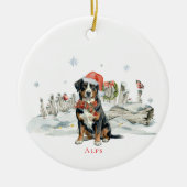 Entlebucher Sennenhund Monogramm Keramik Ornament (Vorne)