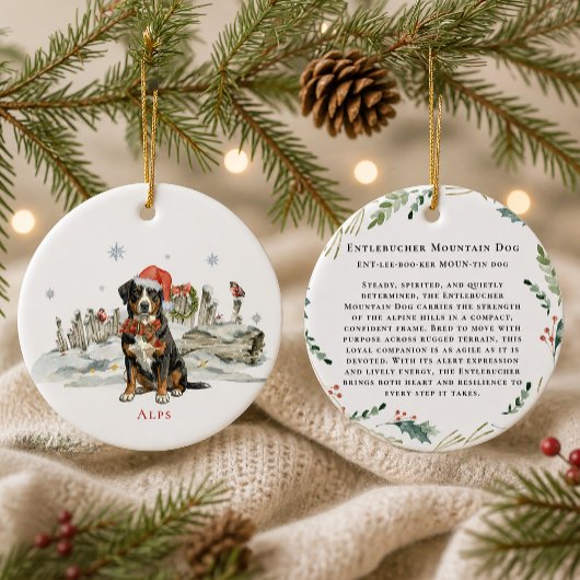 Entlebucher Sennenhund Monogramm Keramik Ornament