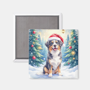 Entlebucher Sennenhund Schneewald Santa Magnet
