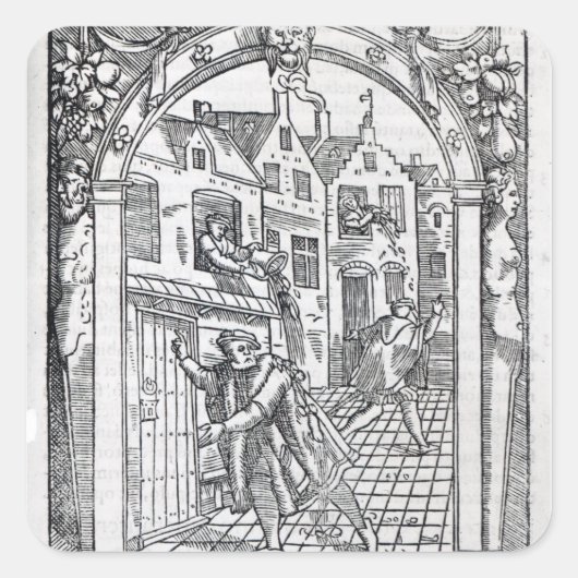 Entleerung der Kammerpfeife Quadratischer Aufkleber (Vorderseite)