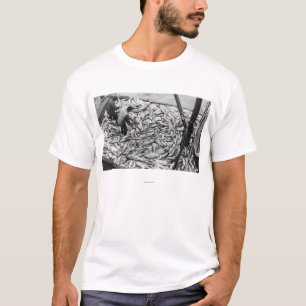 Entleerung der Lachse von der T-Shirt