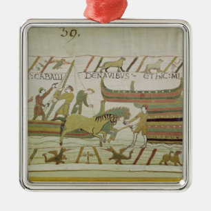 Entleerung der Pferde von den Schiffen Silbernes Ornament