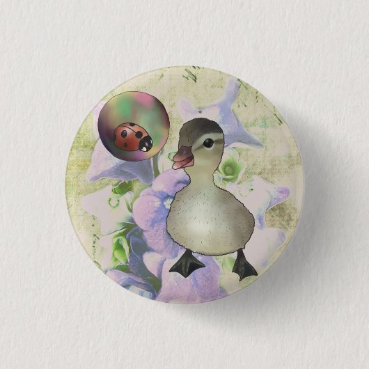 Entlein mit Seifenblase Button (Vorderseite)