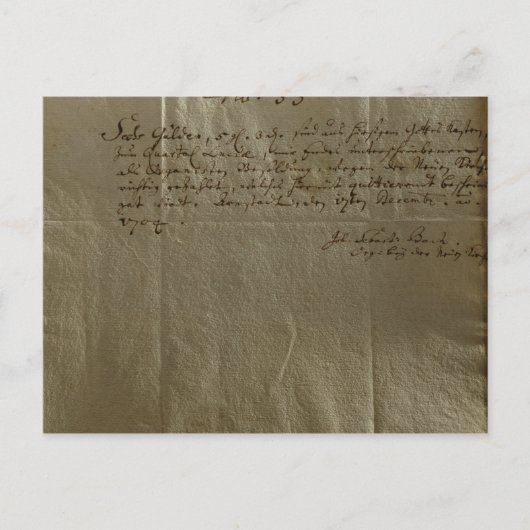 Entlohnung Eingang, 17. Dezember 1704 Postkarte (Vorderseite)