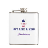 Entmüde und lebe wie ein König Flachmann (Vorderseite)