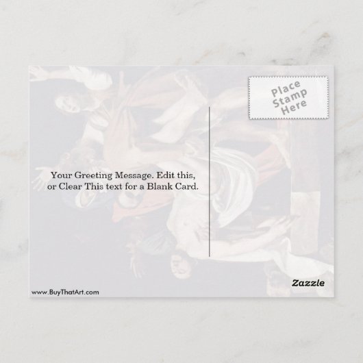 Entombation von Michelangelo Merisi Da Caravaggio Postkarte (Rückseite)