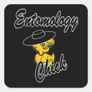 Entomologie Chick #4 Quadratischer Aufkleber