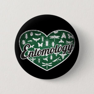 Entomologie Retro Heart Blackboard Liebe Button