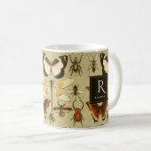 Entomologie Vintage Illustration Altes Papier Rust Kaffeetasse (VorderseiteRechts)