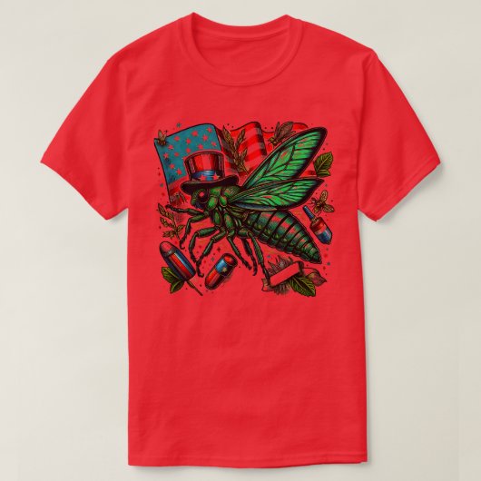 Entomology Cicada 4. july Lover Cicada Fest 2024 T-Shirt (Design vorne)
