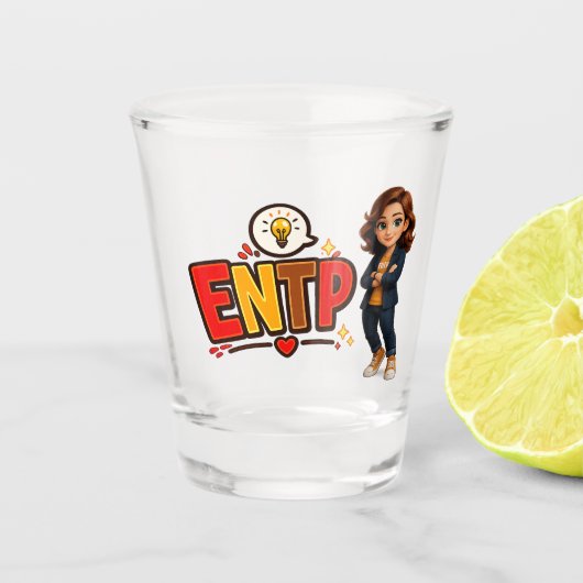 ENTP — A Exploradora de Ideias Schnapsglas (Vorderseite)