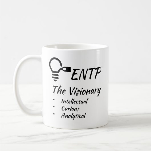 ENTP MBTI Myers-Briggs Typindikator Persönlichkeit Kaffeetasse (Links)