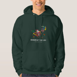 Entpacken Sie die Freude - der Weihnachtsmann ist  Hoodie