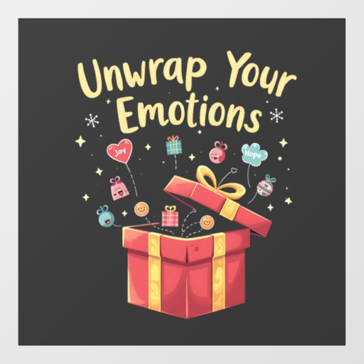 Entpacken Sie Ihre Gefühle Weihnachten Weihnachten Fensteraufkleber (Blatt)