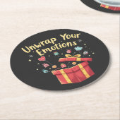 Entpacken Sie Ihre Gefühle Weihnachten Weihnachten Runder Pappuntersetzer (Angewinkelt)