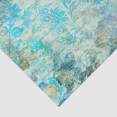 Entpackpapier für blaue Blütentexte Seidenpapier (Ausschnitt)