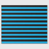 Entpackpapier für Sky Blue und Black Stripes Geschenkpapier (Flach)