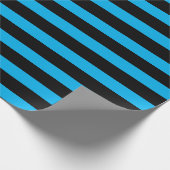 Entpackpapier für Sky Blue und Black Stripes Geschenkpapier (Ecke)