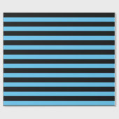 Entpackpapier für Sky Blue und Black Stripes Geschenkpapier (Flach)
