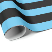 Entpackpapier für Sky Blue und Black Stripes Geschenkpapier (Rolleneckpunkt)