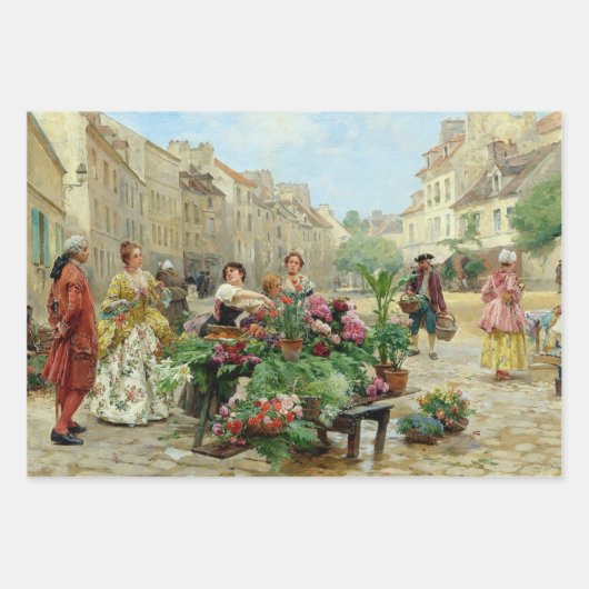 Entpackpapier für Vintage Blume Geschenkpapier Set (Vorderseite 3)