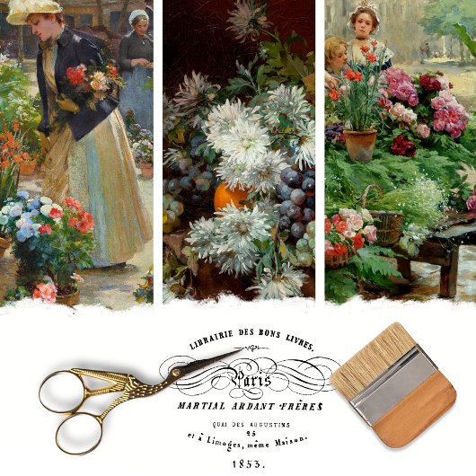 Entpackpapier für Vintage Blume Geschenkpapier Set