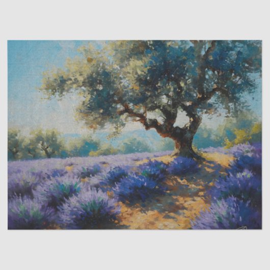 Entpackungspapier für den Lavendelbaum Seidenpapier (Vorderseite)