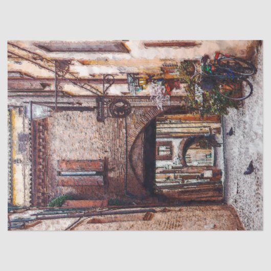 Entpackungspapier für Vintage City-Gebäude Seidenpapier (Vorderseite)