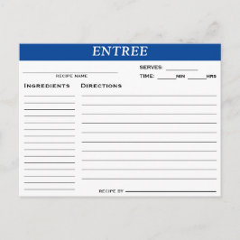 Entree Recipe Card Einladungspostkarte