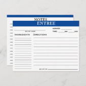 Entree Recipe Card Einladungspostkarte (Vorne/Hinten)