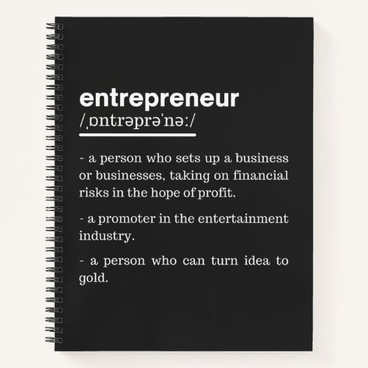 Entrepreneur Definition Funny Business Owner Gift Notizblock (Vorderseite)