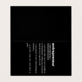 Entrepreneur Definition Funny Business Owner Gift Visitenkarten (Außenseite Aufgefaltet)