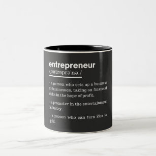 Entrepreneur Definition Funny Business Owner Gift Zweifarbige Tasse