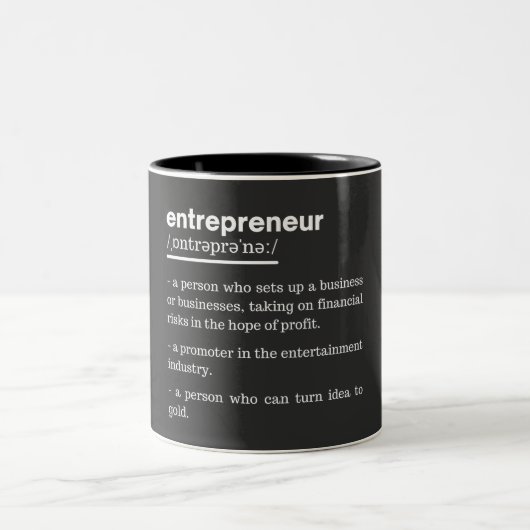 Entrepreneur Definition Funny Business Owner Gift Zweifarbige Tasse (Mittel)