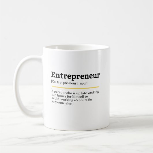 Entrepreneur Noun Definition Motivational Business Kaffeetasse (Links)
