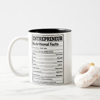 Entrepreneur Nutritional Facts Funny Business Zweifarbige Tasse