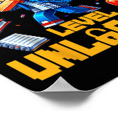 Entriegelter Jungs-Gamer auf der zweiten Stufe Poster (Ecke)