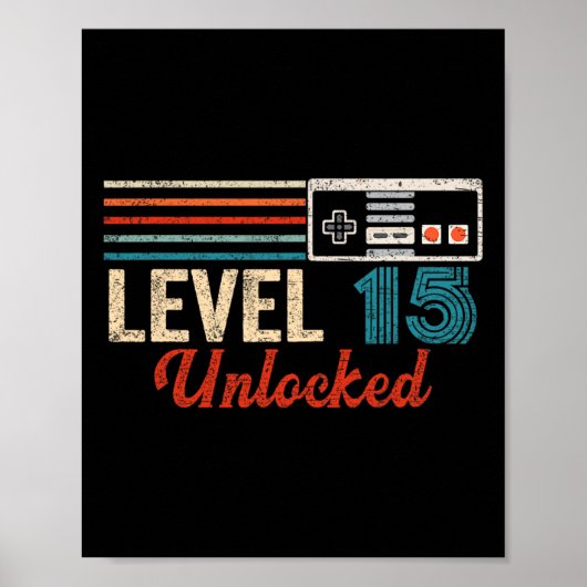 Entriegelter Videospielsteuerelement der Stufe 15 Poster (Vorne)