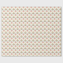 Entrollte und flache Ansichten von floralem Gesche Geschenkpapier