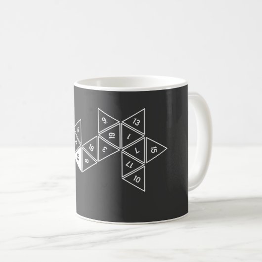 Entrolltes D20 Kaffeetasse (VorderseiteRechts)