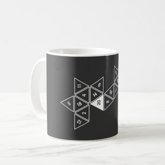 Entrolltes D20 Kaffeetasse (Vorderseite Links)