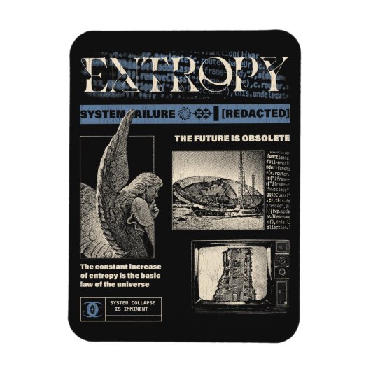 Entropie - Brutalist Design Magnet (Vertikal)