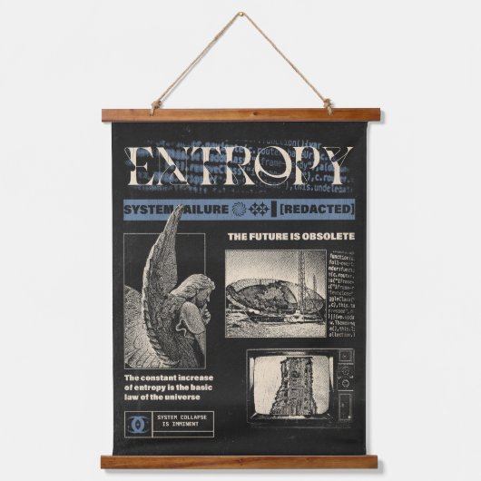 Entropie - Brutalist Design Wandteppich Mit Holzrahmen (Vorderseite)