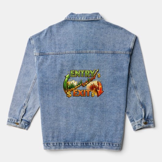 Entry Exit Trading Strategy Graphic Women’s Denim  Jeansjacke (Rückseite)