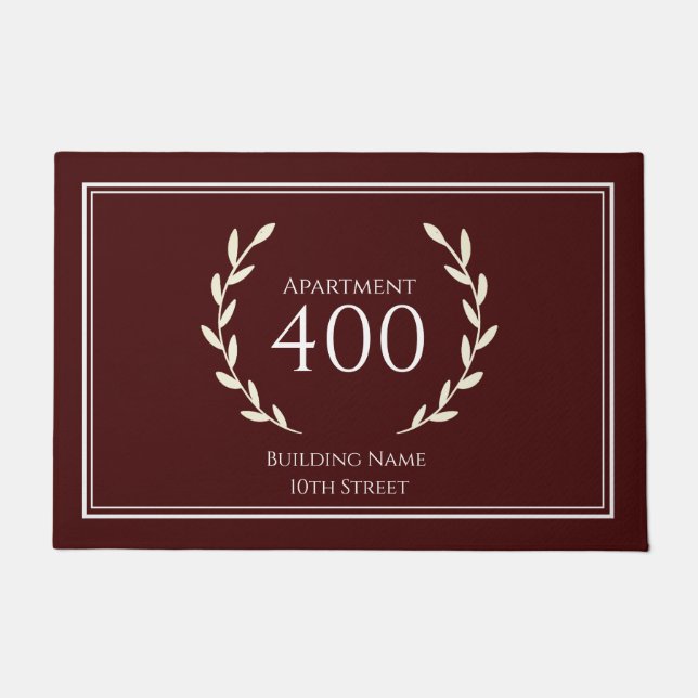 Entryway Door Mat - Hausnummer und Wohnung Fußmatte (Vorderseite)