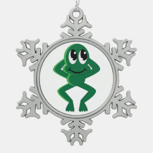 ENTS PANTER FROSCH SCHNEEFLOCKEN Zinn-Ornament